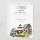 ヴィンテージ農業用トラクターの誕生日パーティー招待状 招待状 (正面)