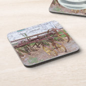 ヴィンテージ農機材錆びた金属 コースター (左側)