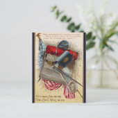 ヴィンテージ退役軍人兵士 ポストカード (スタンド正面)