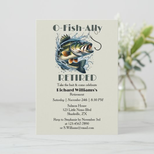ヴィンテージ退職したの大きな魚が餌を取る 招待状 (スタンド正面)