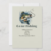 ヴィンテージ退職したの大きな魚が餌を取る 招待状 (裏面)