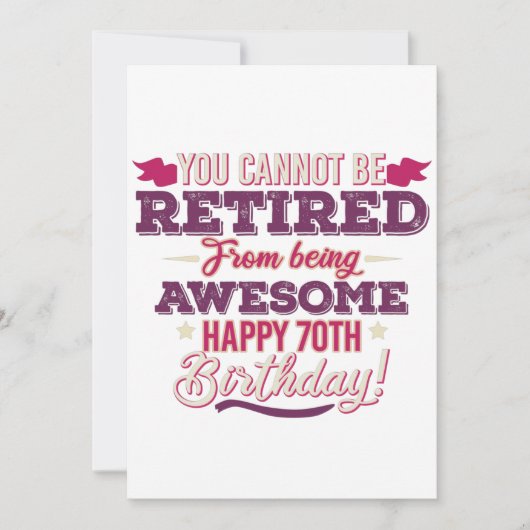 ヴィンテージ退職した素晴らし70歳の誕生日ことわざ セーブザデート (正面)