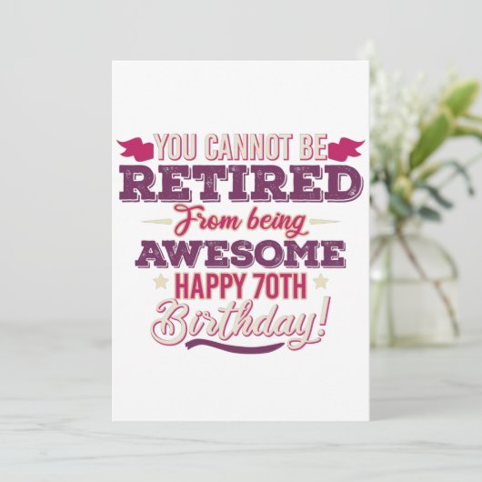 ヴィンテージ退職した素晴らし70歳の誕生日ことわざ セーブザデート (スタンド正面)