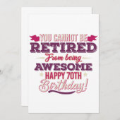 ヴィンテージ退職した素晴らし70歳の誕生日ことわざ セーブザデート (正面/裏面)