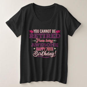 ヴィンテージ退職した色素晴らし70歳の誕生日 プラスサイズTシャツ