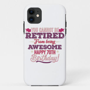 ヴィンテージ退職した70歳素晴らしの誕生日ことわざ iPhone 11 ケース