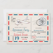 ヴィンテージ退職パーティー招待状 - 飛行機 3 招待状 (正面)