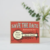 ヴィンテージ退職日の保存 案内ポストカード (スタンド正面)