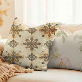 ヴィンテージ退色紙デザイン クッション