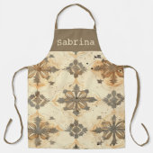 ヴィンテージ退色紙色褐色 エプロン (正面)