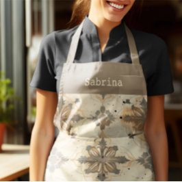 ヴィンテージ退色紙色褐色 エプロン