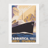 ヴィンテージ送料明細とヴェネツィア，ギリシャ，イスタンブール ポストカード (正面)