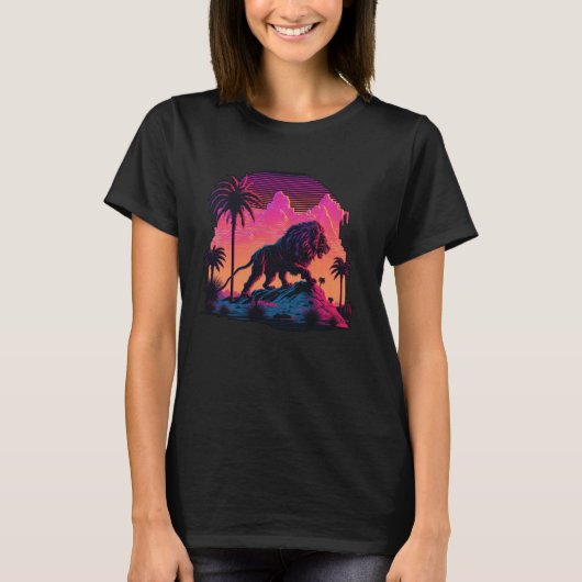 ヴィンテージ逆波合成波80s気流獅子 tシャツ (正面)
