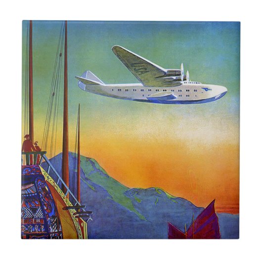 ヴィンテージ透明旅行セラミックタイル タイル (正面)