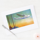 ヴィンテージ透明航空旅行長方形シール 長方形シール (封筒)