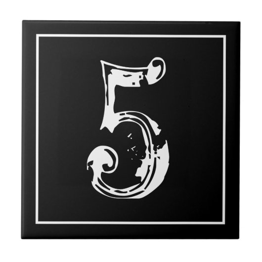 ヴィンテージ通りの住所と住宅番号のタイル タイル (正面)