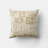 ヴィンテージ通りシンボルや象徴のシームレカスタムスパターン クッション (裏面)