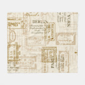 ヴィンテージ通りシンボルや象徴のシームレカスタムスパターン フリースブランケット (正面(横))