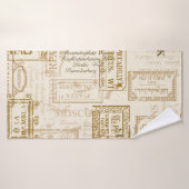 ヴィンテージ通りシンボルや象徴シームレスパカスタムターン バスタオル (バスタオル)