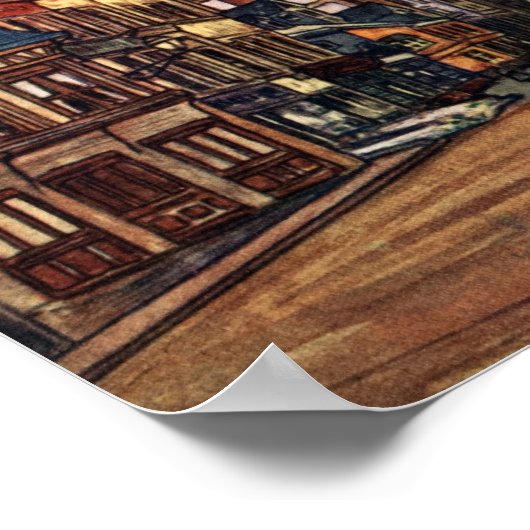 ヴィンテージ通りシーンルーアンフランス中世 ポスター (角)