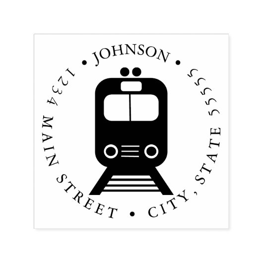 ヴィンテージ通勤列車リターンラベル セルフインキングスタンプ (デザイン)