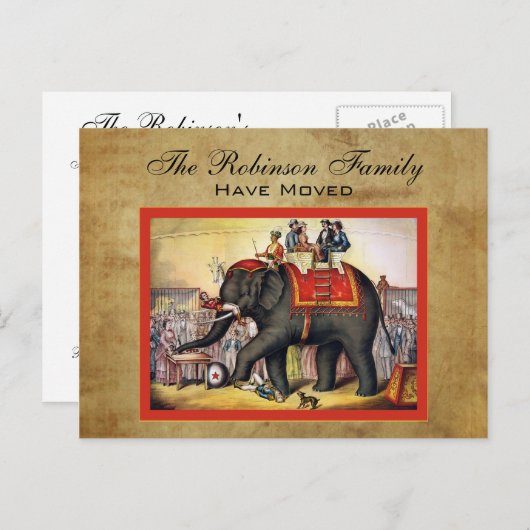 ヴィンテージ通知の移動 案内ポストカード (正面/裏面)