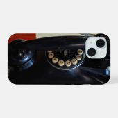 ヴィンテージ通話：レトロ電話 iPhone 15ケース (裏面横)