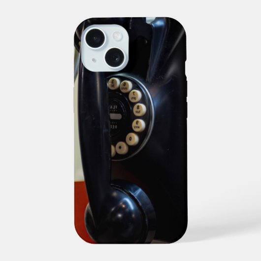 ヴィンテージ通話：レトロ電話 iPhone 15ケース (裏面)