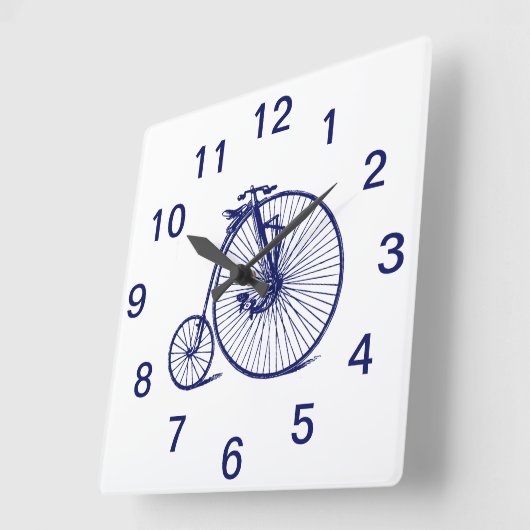 ヴィンテージ速度ペニーファーシング自転車バイクブルー スクエア壁時計 (傾斜)