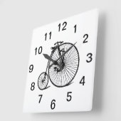 ヴィンテージ速度ペニーファーシング自転車 スクエア壁時計 (傾斜)