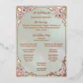 ヴィンテージ造幣局ピオ結婚ニー箔プログラムカード 箔招待状 (正面)