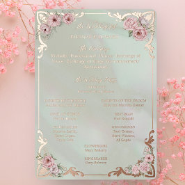 ヴィンテージ造幣局ピオ結婚ニー箔プログラムカード 箔招待状