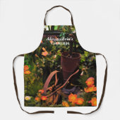 ヴィンテージ造花水彩フローラ エプロン (正面)