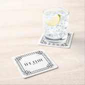 ヴィンテージ連動枠パーソナライズされた スクエアペーパーコースター (インサイチュ)