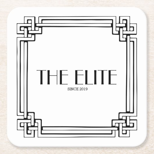 ヴィンテージ連動枠パーソナライズされた スクエアペーパーコースター (正面)