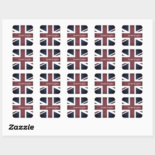 ヴィンテージ連合ジャック&イギリス国旗の愛国者/英国 スクエアシール (シート)