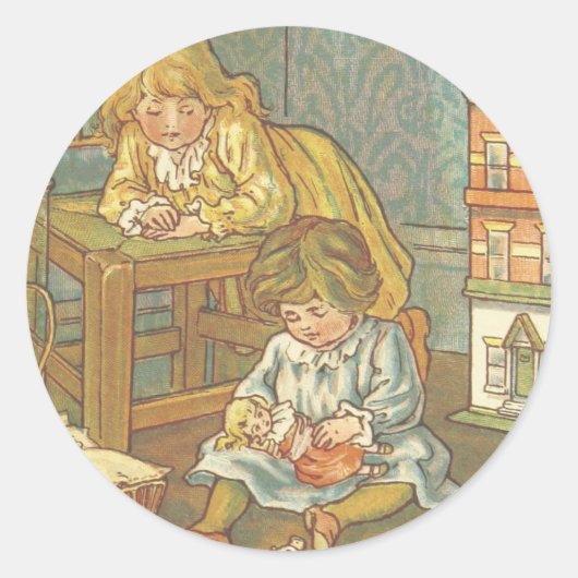 ヴィンテージ遊と人形 ラウンドシール (正面)