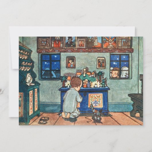 ヴィンテージ遊のおもちゃ付き絵画の少年 シーズンカード (正面)