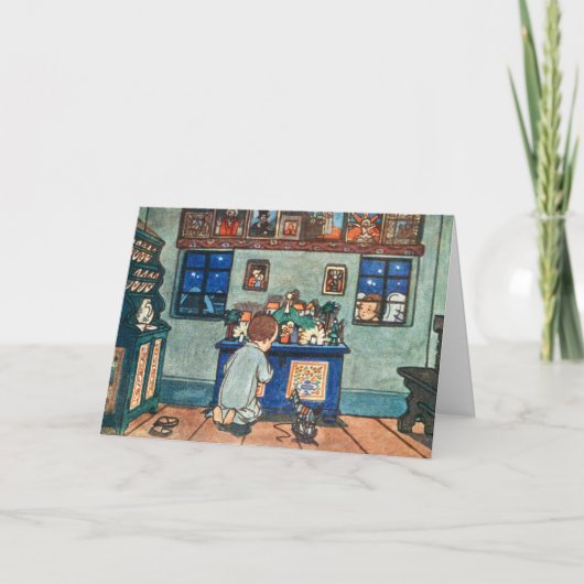 ヴィンテージ遊のおもちゃ付き絵画の少年 シーズンカード (正面)