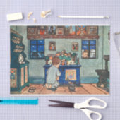 ヴィンテージ遊のおもちゃ付き絵画の少年 薄葉紙 (クラフト)