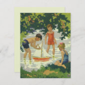 ヴィンテージ遊のおもちゃ帆船夏池 (正面/裏面)