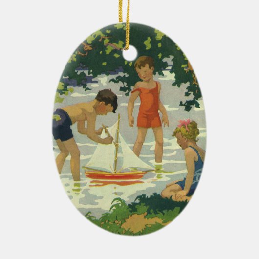 ヴィンテージ遊のおもちゃ帆船夏池 セラミックオーナメント (裏面)