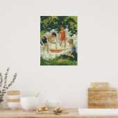 ヴィンテージ遊のおもちゃ帆船夏池 ポスター (キッチン)