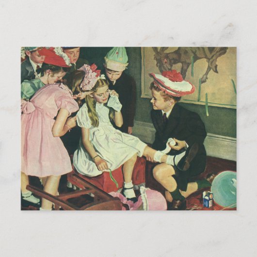 ヴィンテージ遊のしっぽをロバに固定 ポストカード (正面)