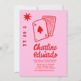 ヴィンテージ遊のカードのシンプルハート結婚の 招待状