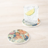 ヴィンテージ遊の白鳥の浴槽に入る子どもたちの泡 コースター (側面)