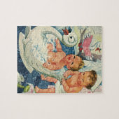 ヴィンテージ遊の白鳥の浴槽に入る子どもたちの泡 ジグソーパズル (横)