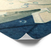 ヴィンテージ遊の白鳥の浴槽に入る子どもたちの泡 ポスター (角)