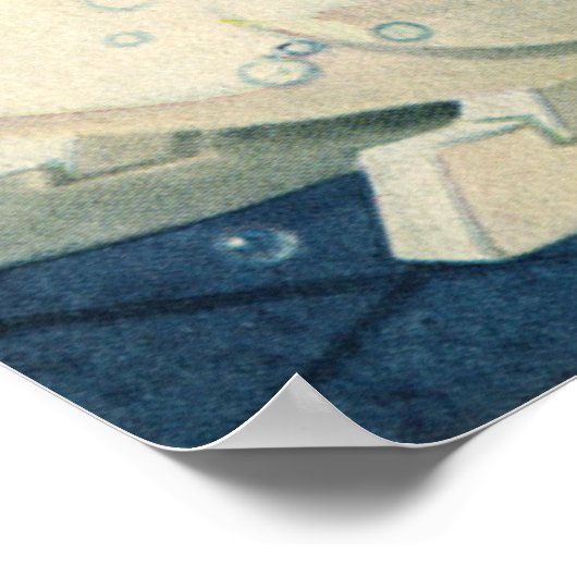 ヴィンテージ遊の白鳥の浴槽に入る子どもたちの泡 ポスター (角)