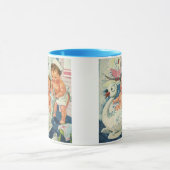 ヴィンテージ遊の白鳥の浴槽に入る子どもたちの泡 マグカップ (中央)